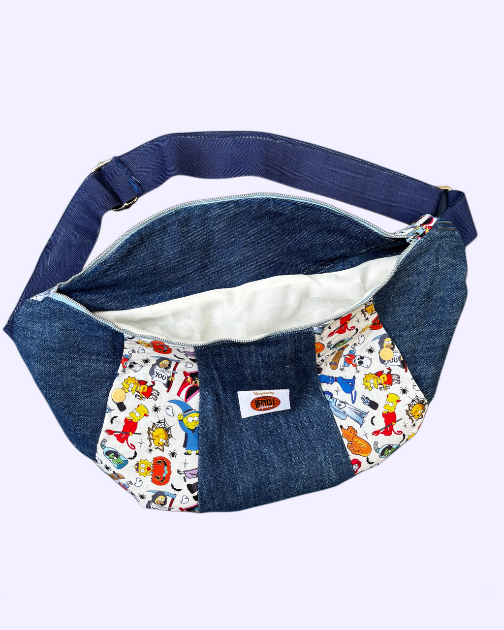 The Simpsons Halloween Cross Bag - Blauwe band en oranje buttons