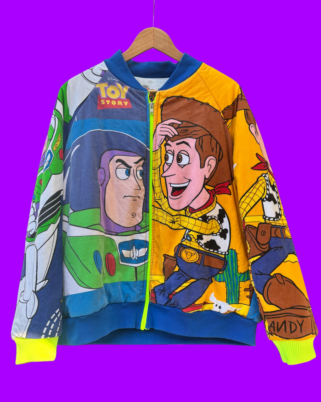 Bomber -  Toy Story mix neon gele rits
