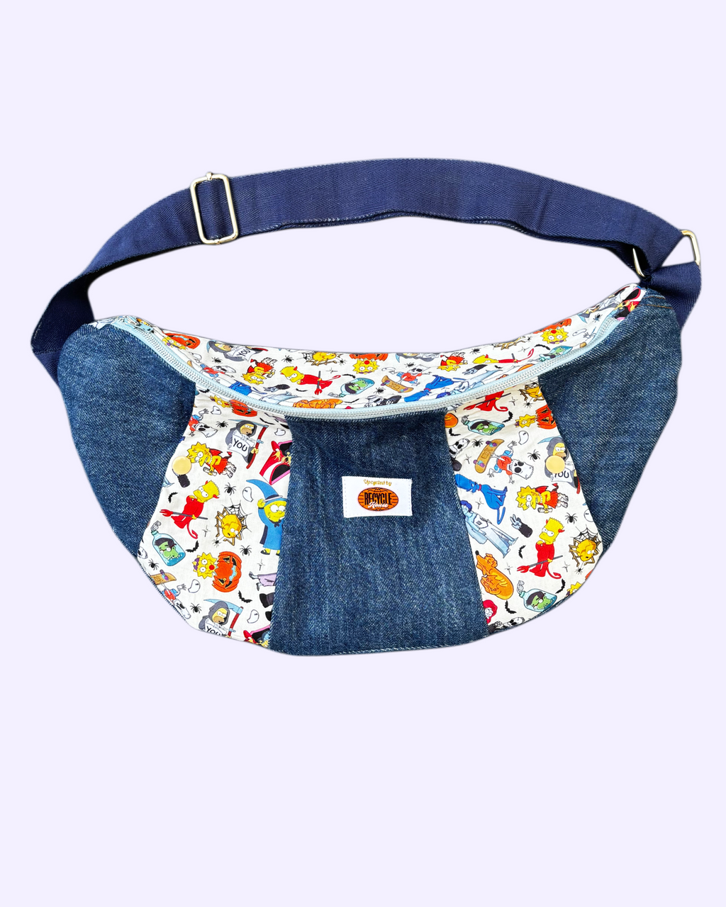 The Simpsons Halloween Cross Bag - Blauwe band en oranje buttons