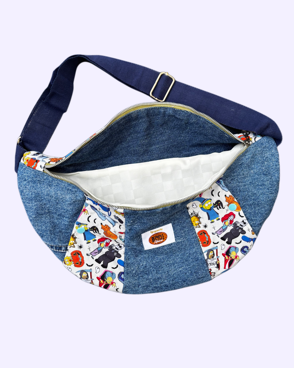 The Simpsons Halloween Cross Bag - Blauwe band en blauwe buttons