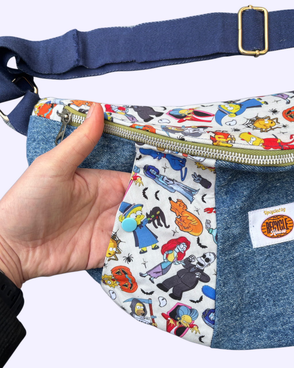The Simpsons Halloween Cross Bag - Blauwe band en blauwe buttons