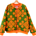 Vintage deken oranje groen - bomber