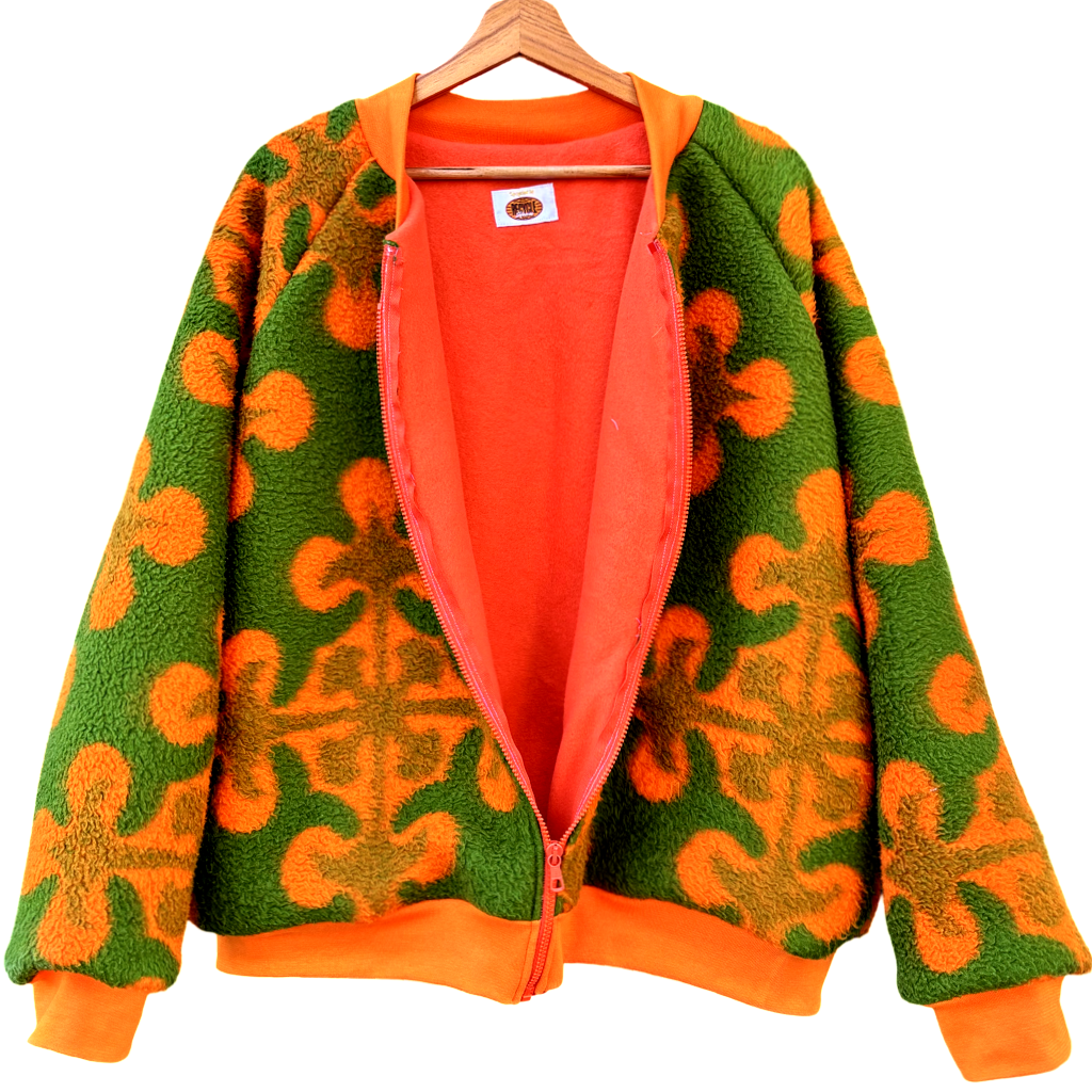 Vintage deken oranje groen - bomber