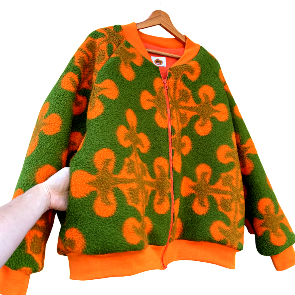 Vintage deken oranje groen - bomber