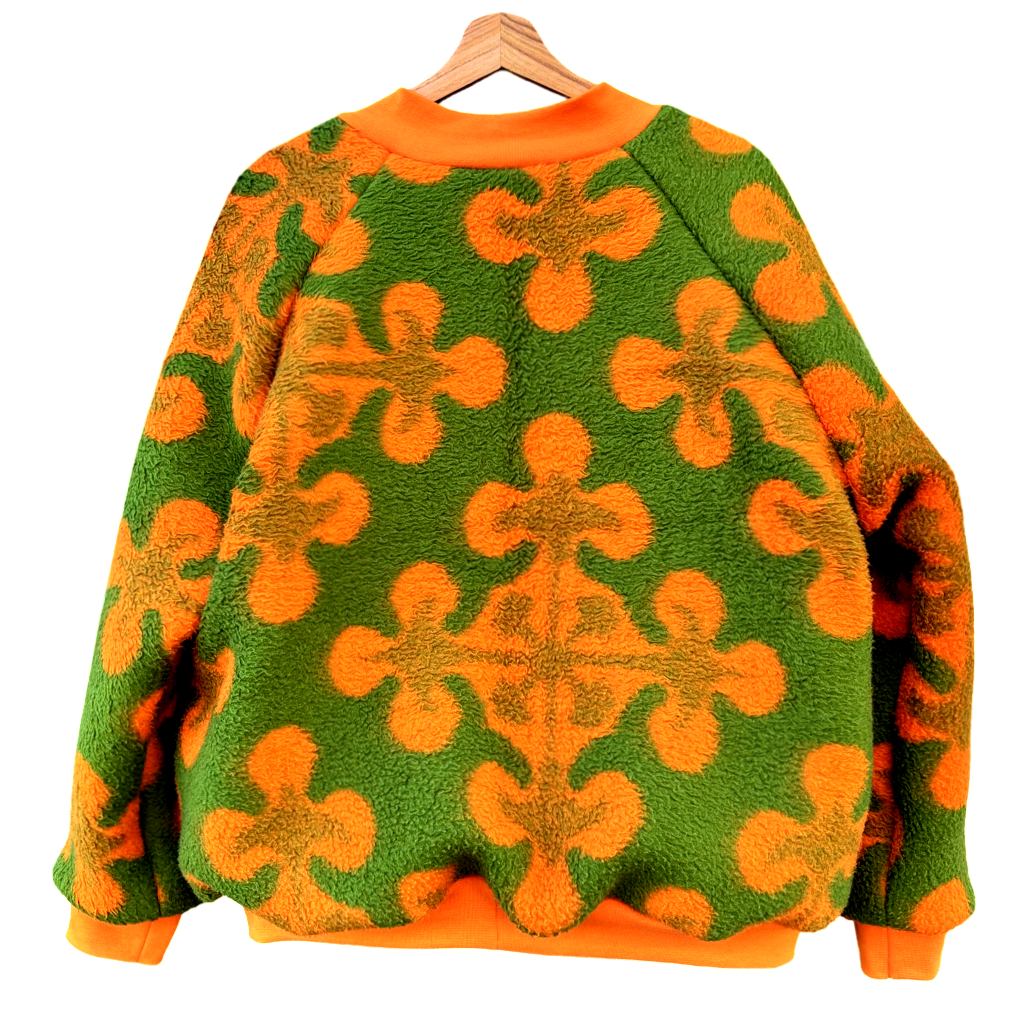 Vintage deken oranje groen - bomber